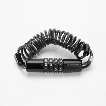 Wozinsky WBN-01R velosipēda un ķiveres slēdzene, 4 ciparu kods, 1.5m - melna