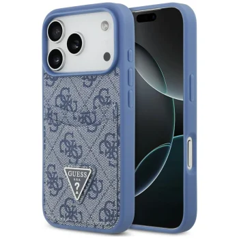 Guess 4G nauble Card Triange ümbris iPhone 18 Pro / 17 Pro jaoks, sinine