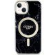 Guess iPhone 14 vāciņš Marble MagSafe, melns