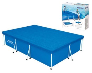 Aizsargājošs Taisnstūra Karkasa Baseina Pārsegs Vāks 304х205 cm— BESTWAY 58249 | Rectangle Frame Pool Cover...