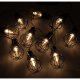 Saules bateriju dārza virtene ar 10 LED spuldzēm, Loft stils