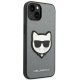 Karl Lagerfeld Saffiano Choupette Head Patch Case for iPhone 13/14/15 Silver