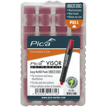 Pica VISOR marķiera maiņas serdeņi 10 x 85 mm, sarkani