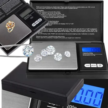 Precīzi elektroniskie juvelieru svari 200g/0,01g, kabatas gramu svari
