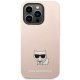Karl Lagerfeld Silicone Choupette Body Case for iPhone 14 Pro, Pink