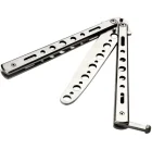 Saliekams Nerūsējošā Tērauda Kabatas Taktiskais Nazis Balisong, Sudraba