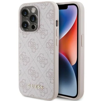 Apple iPhone 15 Pro 6.1'' Guess 4G Metal Gold Logo Case Cover, Pink | Telefona Maciņš Vāks Apvalks Bampers