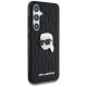 Karl Lagerfeld Leather Monogram Pin Logo Karl Head Case for Samsung Galaxy S25 Black