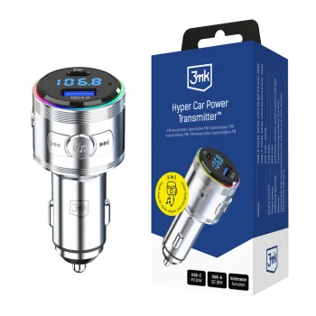 3mk Hyper Car Power Transmitter 3-in-1 FM Transmitter 48W USB-C USB-A