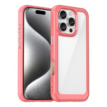 Outer Space Case for iPhone 16 Pro Max with Gel Frame, Red