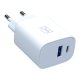 Сетевое зарядное устройство 3Mk Protection FlowPower 25W, USB-C/USB-A, белое