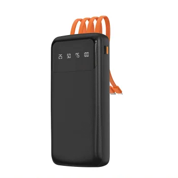 Внешний аккумулятор Dudao K6Pro 10000mAh со встроенными кабелями, черный
