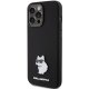 Karl Lagerfeld iPhone 15 Pro Max vāciņš Silicone Choupette Metal Pin, melns