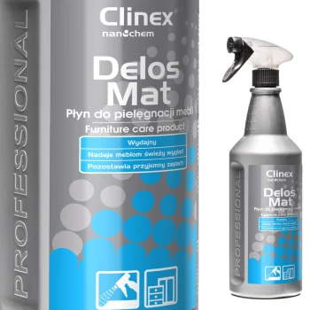 Koka mēbeļu kopšanas šķidrums noņem putekļus un netīrumus CLINEX Delos Mat 1L | Wooden furniture care liquid...