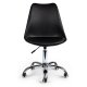 ModernHome PC-009 Office Chair with Cushion and Rubber Wheels, Black