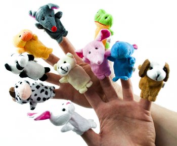 Leļļu teātris plīša rotaļlieta uz pirksta dzīvnieki 10 gab. | Puppet Theater Plush toy on finger 10 pcs