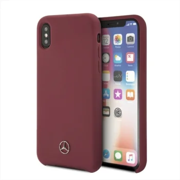 Tālruņa vāciņš Mercedes Silicone Line iPhone X / XS, sarkans