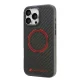 Audi Carbon Fiber Sport Red Circle MagSafe vāciņš iPhone 16 Pro Max - Melns