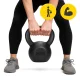 4Fizjo Cast Iron Kettlebell 20 kg, Black