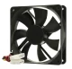 Korpusa ventilators 120x120 mm kluss un efektīvs dzesēšanai, melns