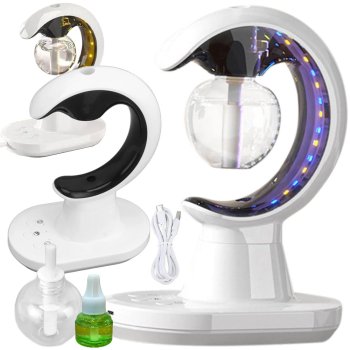 Gaisa mitrinātājs aromāta difuzors un pretodu naktslampa, balts