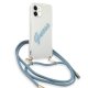 Чехол Guess для iPhone 12 mini Script Vintage, прозрачный/синий