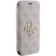 Apple iPhone 15 Pro Max 6.7\" Guess 4G Metal Logo Book Case Cover, Pink