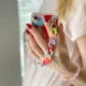 Elastīgs gēla vāciņš Xiaomi Redmi 10 ar dekoratīvu ķēdīti, daudzkrāsains