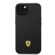 Ferrari Silicone Metal Logo MagSafe Case for iPhone 14 Plus, Black
