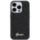 Guess iPhone 15 Pro vāciņš Disco Script Metal, melns