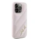 Karl Lagerfeld iPhone 15 Pro vāciņš Diagonal Quilted Script, rozā