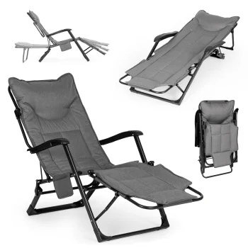 MultiGarden 2-in-1 saliekams dārza zvilnis ar 3 pakāpju kāju balstu, pelēks
