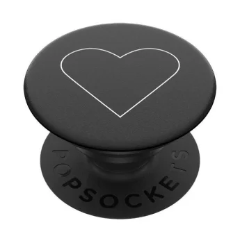 Popsockets 2 White Heart Black Holder and Phone Stand