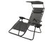 Folding Garden and Beach Lounger Zero Gravity 2in1 with Canopy, Black