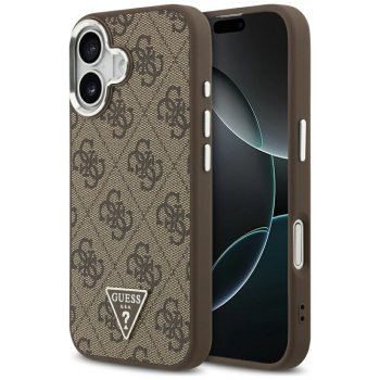 Guess iPhone 17 vāciņš 4G PU Leather Case ar MagSafe, brūns