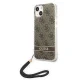 Чехол Guess 4G Print Strap для iPhone 14 Plus, коричневый