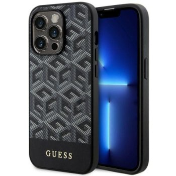 Guess iPhone 14 Pro vāciņš G Cube Stripes MagSafe, melns