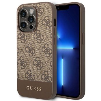 Guess iPhone 14 Pro vāciņš 4G Stripe Collection, brūns