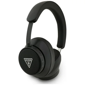 Накладные Bluetooth ENC наушники Guess Saffiano Triangle Logo, чёрные