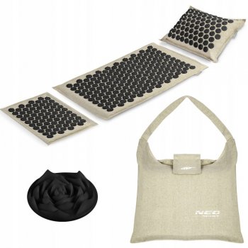 NEO Sport NS-902 Acupressure Acupuncture Massage Mat Set with Pillow, 70x44cm, Gray/Black