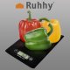 Ruhhy 24211 Flat Digital Kitchen Scale, 5kg Food Scale, Black