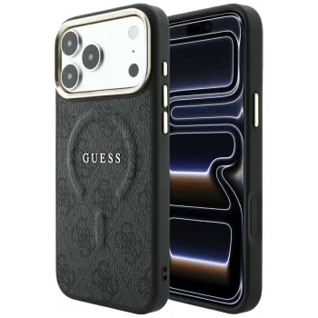 Guess Embossed 4G Classic MagSafe vāciņš iPhone 17 Pro Max / 18 Pro Max, melns