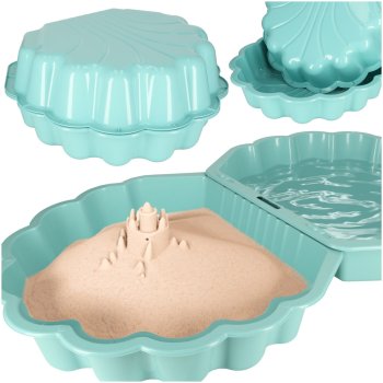 Детская песочница-бассейн ракушка Twins 2в1, 160x87,5x19,5 см, мятная