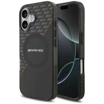 Mercedes AMG Double Layer Transparent Rhombs MagSafe vāciņš iPhone 17 - Melns/Sarkans
