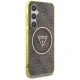 Чехол Guess 4G Glitter Triangle Buttons MagSafe для Samsung Galaxy S25, Коричневый