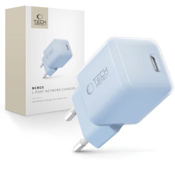 Tech-Protect NCM25 USB-C PD 25W sienas lādētājs – zils