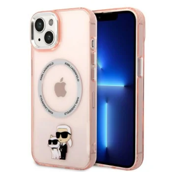 Karl Lagerfeld Case for iPhone 14 Karl & Choupette Pink