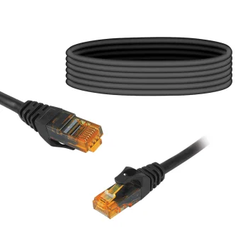 LTC tīkla kabelis UTP Cat6e RJ45 10m, melns