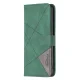 Apple iPhone 14 Pro 6.1\'\' Geometric Texture Wallet Stand Leather Phone Book Case Cover, Green | Telefona Vāciņš...