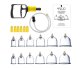 4Fizjo 1169 Fireless Vacuum Cupping Set, 12 pcs